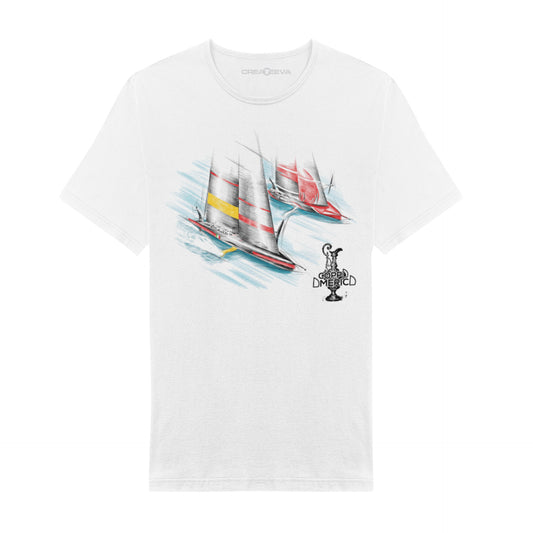 T-shirt Coppa America Maglietta Regata Barca a Vela - Buon Vento e Mare Calmo