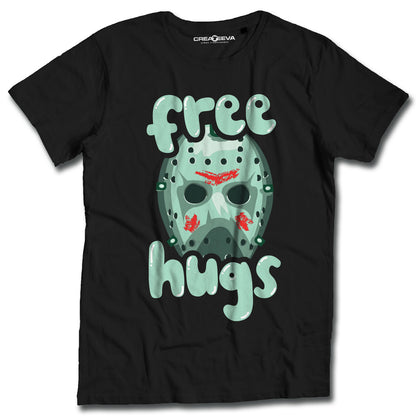 T-shirt Black Humor Maglietta Horror FREE HUGS