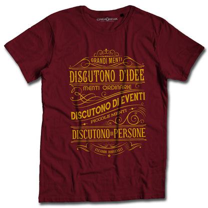 T-shirt Aforisma Eleanor Roosevelt Maglia Grandi Menti Idee